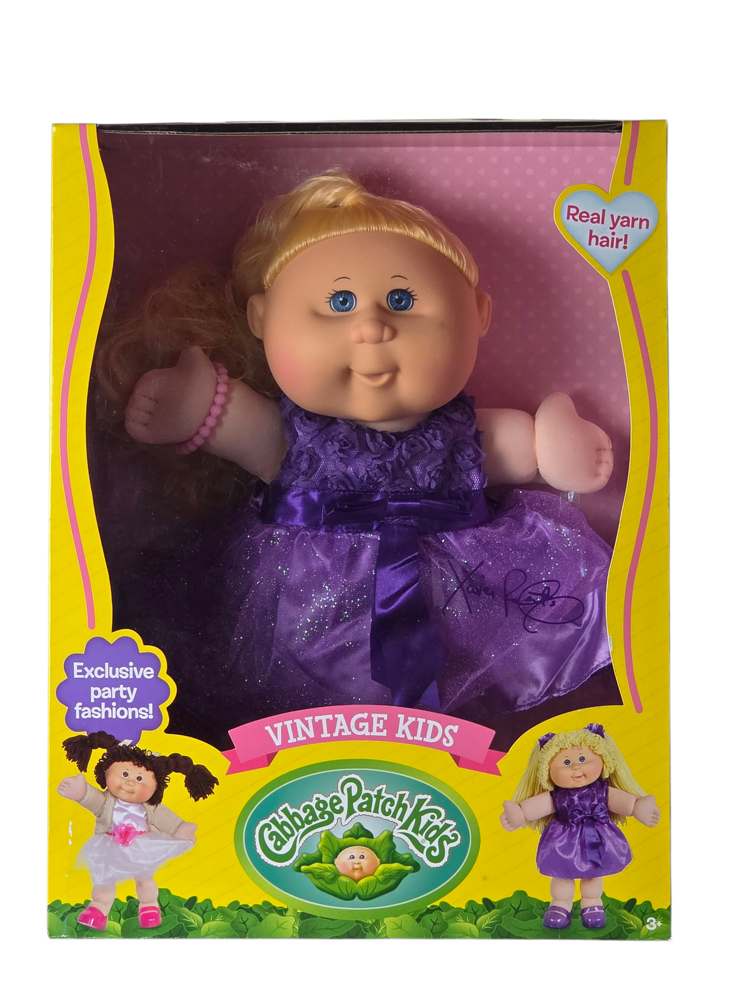 Cabbage Patch Kids Vintage Kids 16"- Dark Purple Dress