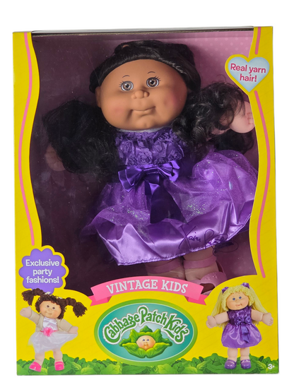 Cabbage Patch Kids Vintage Kids 16"- Dark Purple Dress