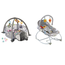3-in-1 Baby Activity Gym & Ball Pit | Baby Infant-to-Toddler Rocker Toy Bundle