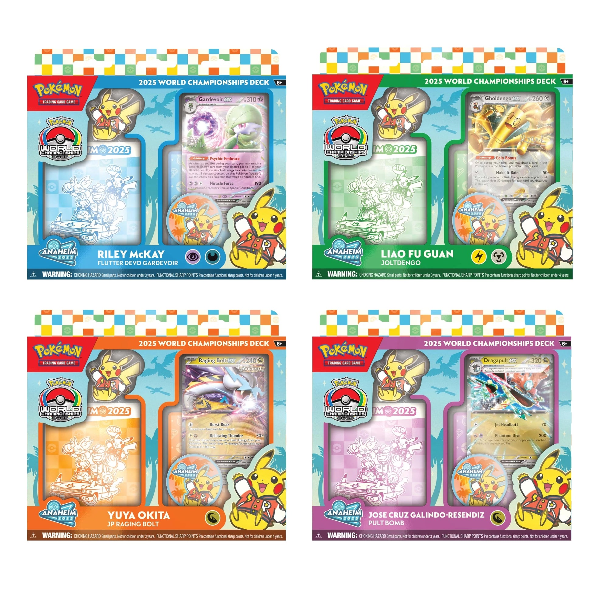 Pokemon TCG 2025 World Championships Deck assorted champion deck box with pin coin and playmat