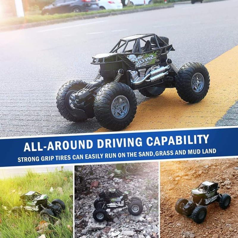 4WD RC Green Monster Truck – Remote Control Off-Road Car