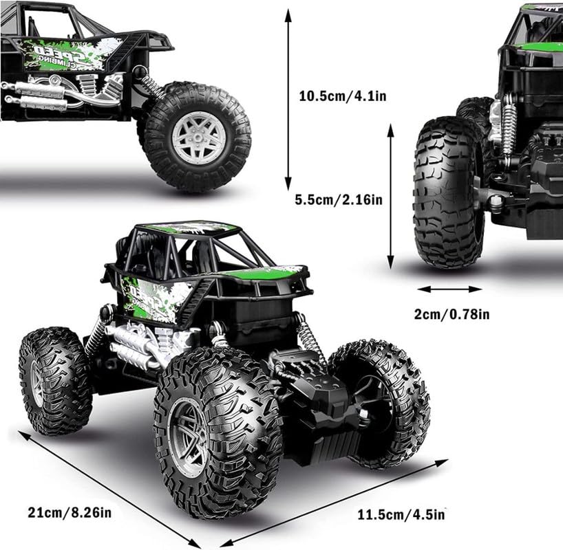 4WD RC Green Monster Truck – Remote Control Off-Road Car