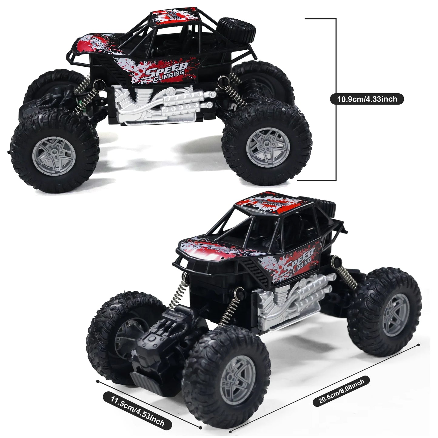 4WD RC Red Monster Truck – Remote Control Off-Road Car