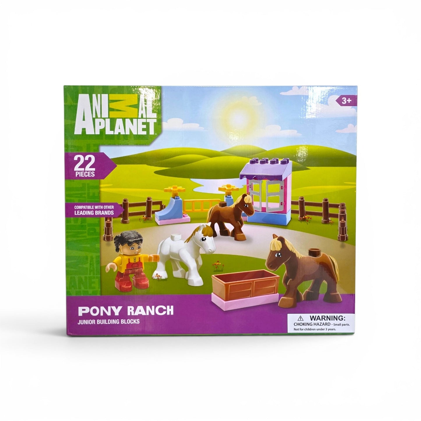 Animal Planet Pony Ranch junior building blocks set with pony figures for preschoolers
