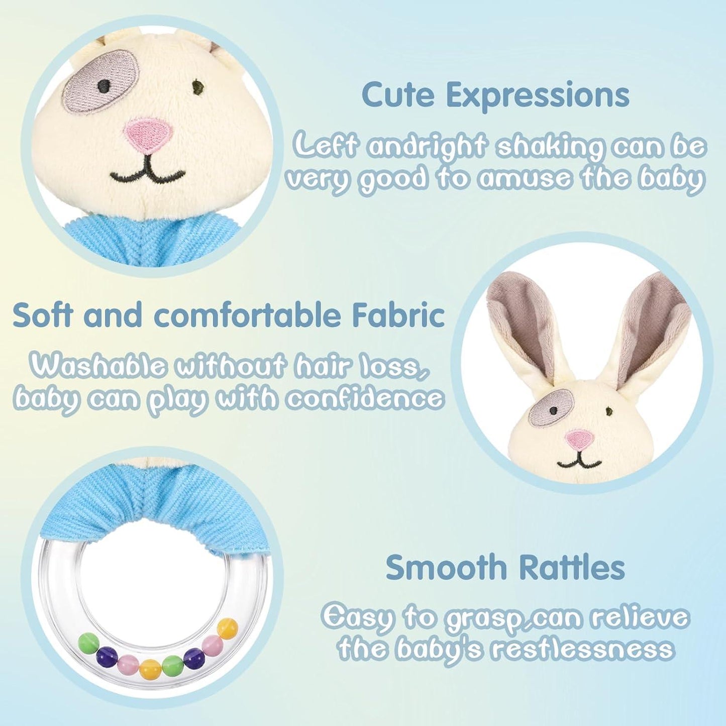 Baby Soft Rattle Animal Sensory Toy