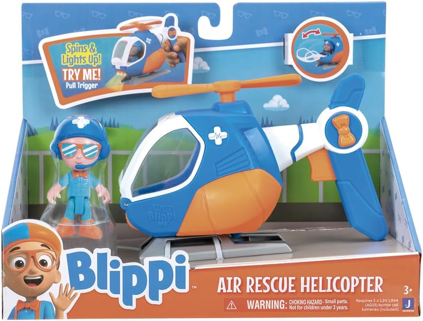 Blippi Air Rescue Helicopter Toy Vehicle Playset | Ages 3+