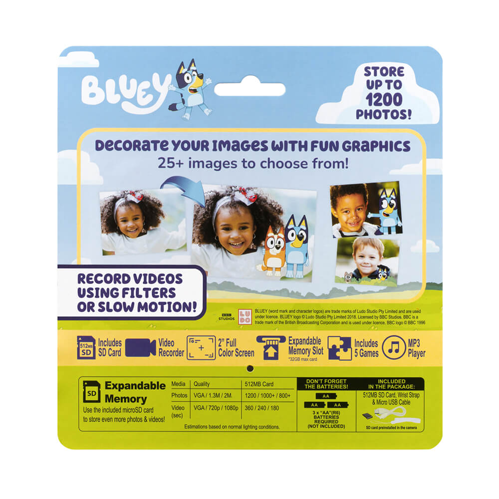 Bluey Digital Camera for Kids | Real Photo and Video Toy Camera