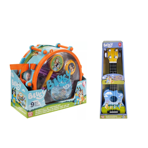 Bluey Drum & Ukulele Musical Set Toy Bundle