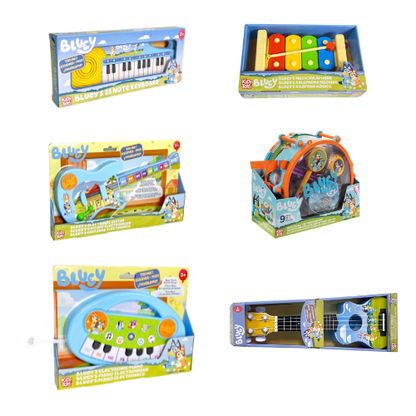 Bluey Musical Instruments Mega Bundle – Keyboard, Guitar, Ukulele, Xylophone & Band Set