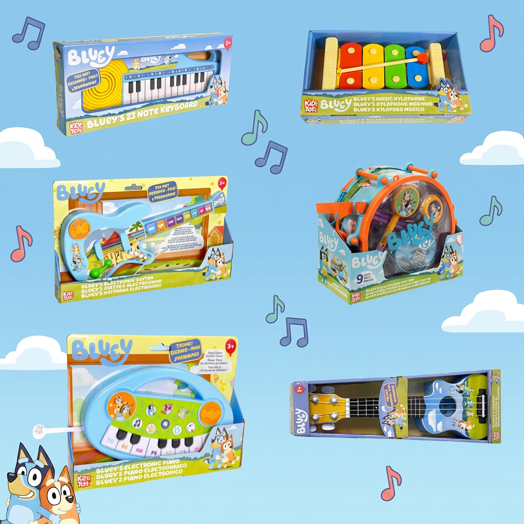Bluey Musical Instruments Mega Bundle – Keyboard, Guitar, Ukulele, Xylophone & Band Set