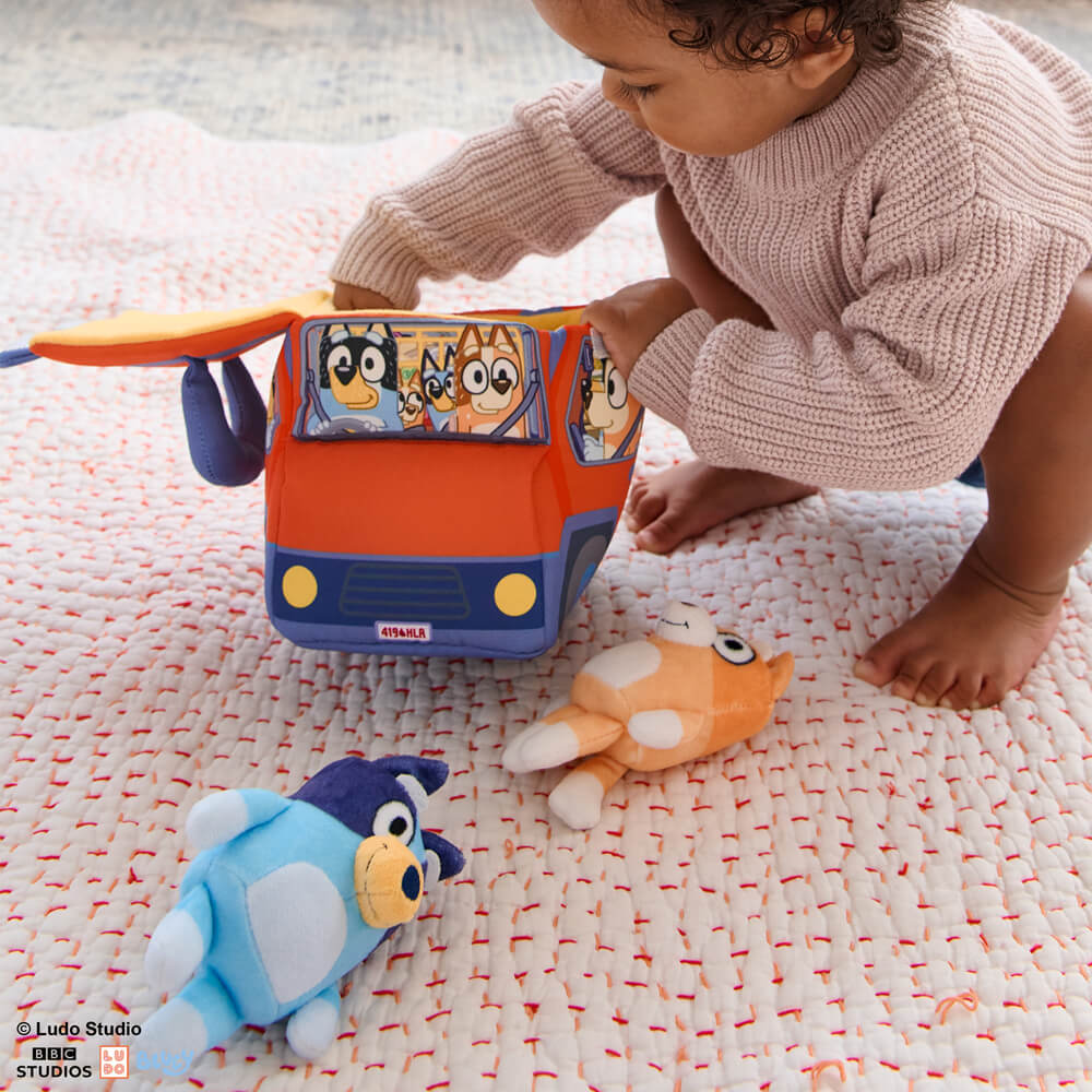 Bluey Sensory Soft Plush Playset – Interactive Baby Toy for Toddlers
