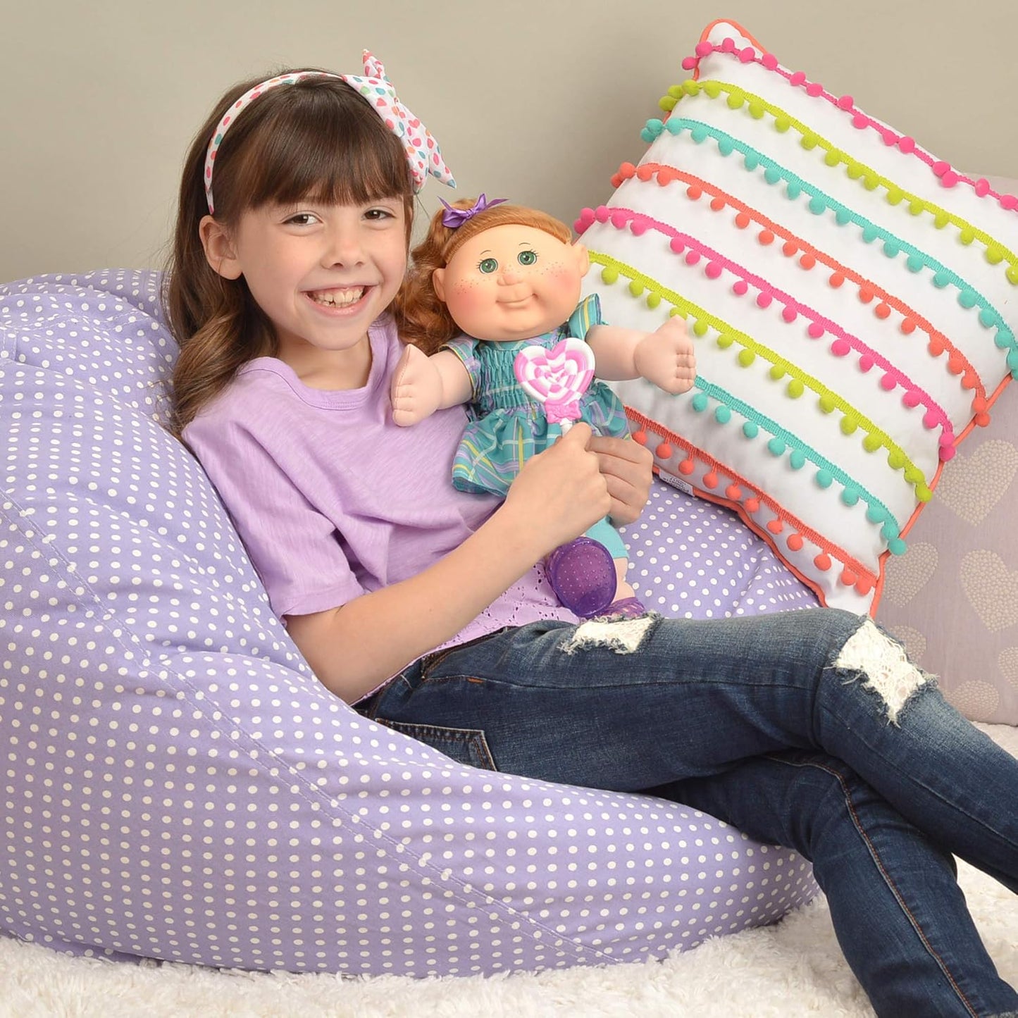 Cabbage Patch Kids 14" Doll - Green/Purple Dress