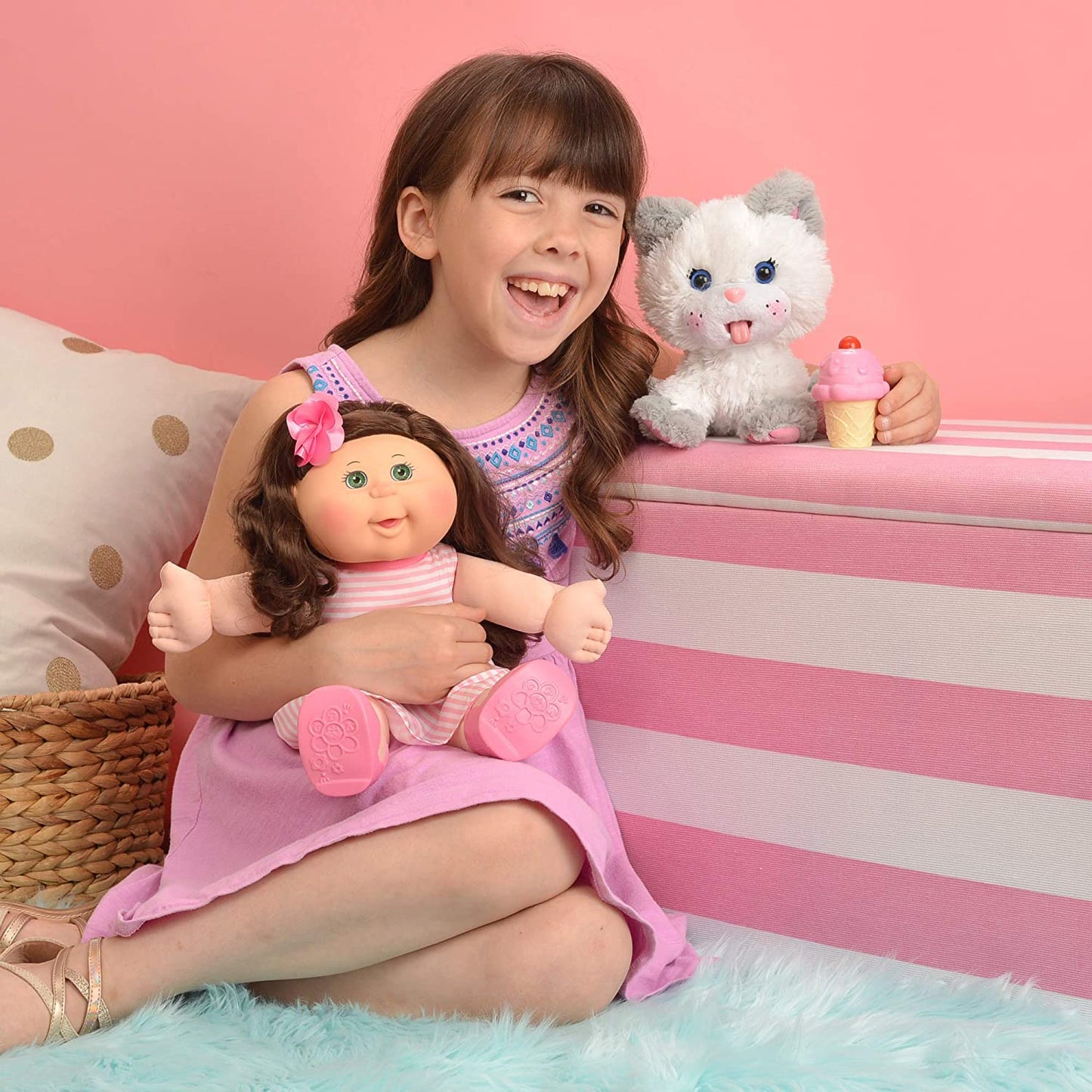 Cabbage Patch Kids 14" Doll - Pink Stripe Dress