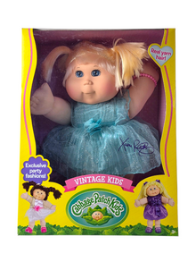 Cabbage Patch Kids 18" Vintage Doll – Blue Dress with Blonde Ponytails & Fringe