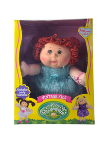 Cabbage Patch Kids 18" Vintage Doll – Blue Dress with Curly Red Yarn Hair