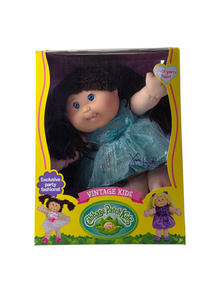 Cabbage Patch Kids 18" Vintage Doll – Blue Dress with Straight Brown Yarn Hair