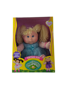 Cabbage Patch Kids 18" Vintage Dolls Blue Dress - Blonde Pony Tails