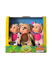 Cabbage Patch Kids 3 Pack Farm Friends 9" Doll - Clara Cow, Parker Puppy & Petunia Pig