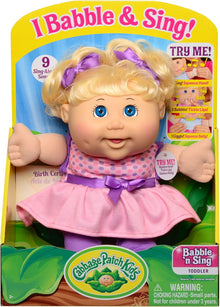 Cabbage Patch Kids Babble 'N Sing Doll 11" Doll - Pink Dress