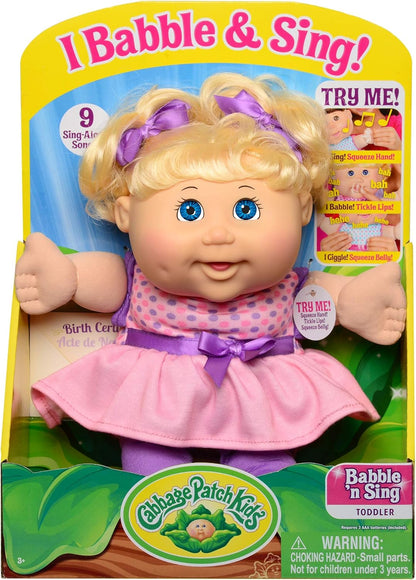 Cabbage Patch Kids Babble 'N Sing Doll 11" Doll - Pink Dress