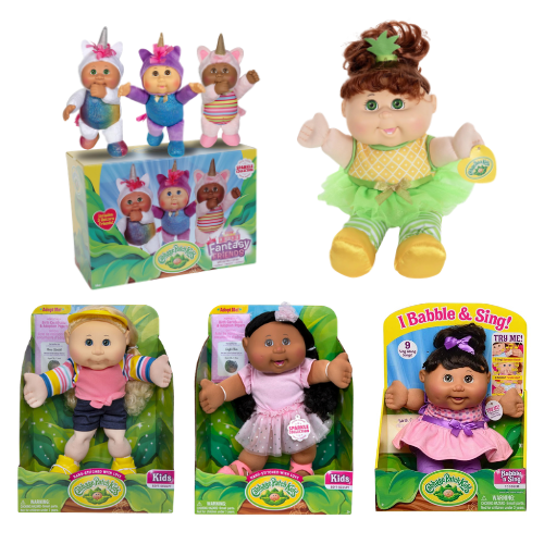Cabbage Patch Kids doll bundle with Fantasy Friends unicorn 3-pack, Babble n Sing, 14 inch Sparkle and Sporty Girl dolls and plush