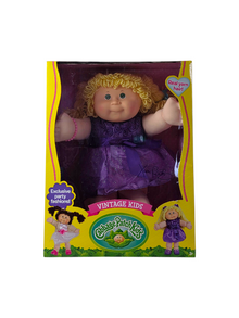 Cabbage Patch Kids 18" Vintage Dolls Purple Dress - Yellow Hair