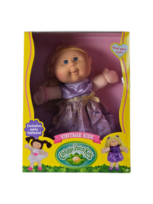 Cabbage Patch Kids Vintage Kids 14" Doll Purple Dress - Blonde Hair