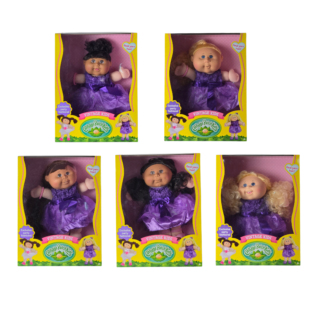 Cabbage Patch Kids Vintage Kids 16"- Dark Purple Dress