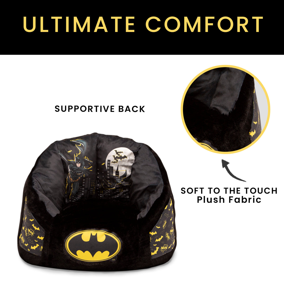 Delta Batman Kids Fluffy Upholstered Chair | Ages 2+