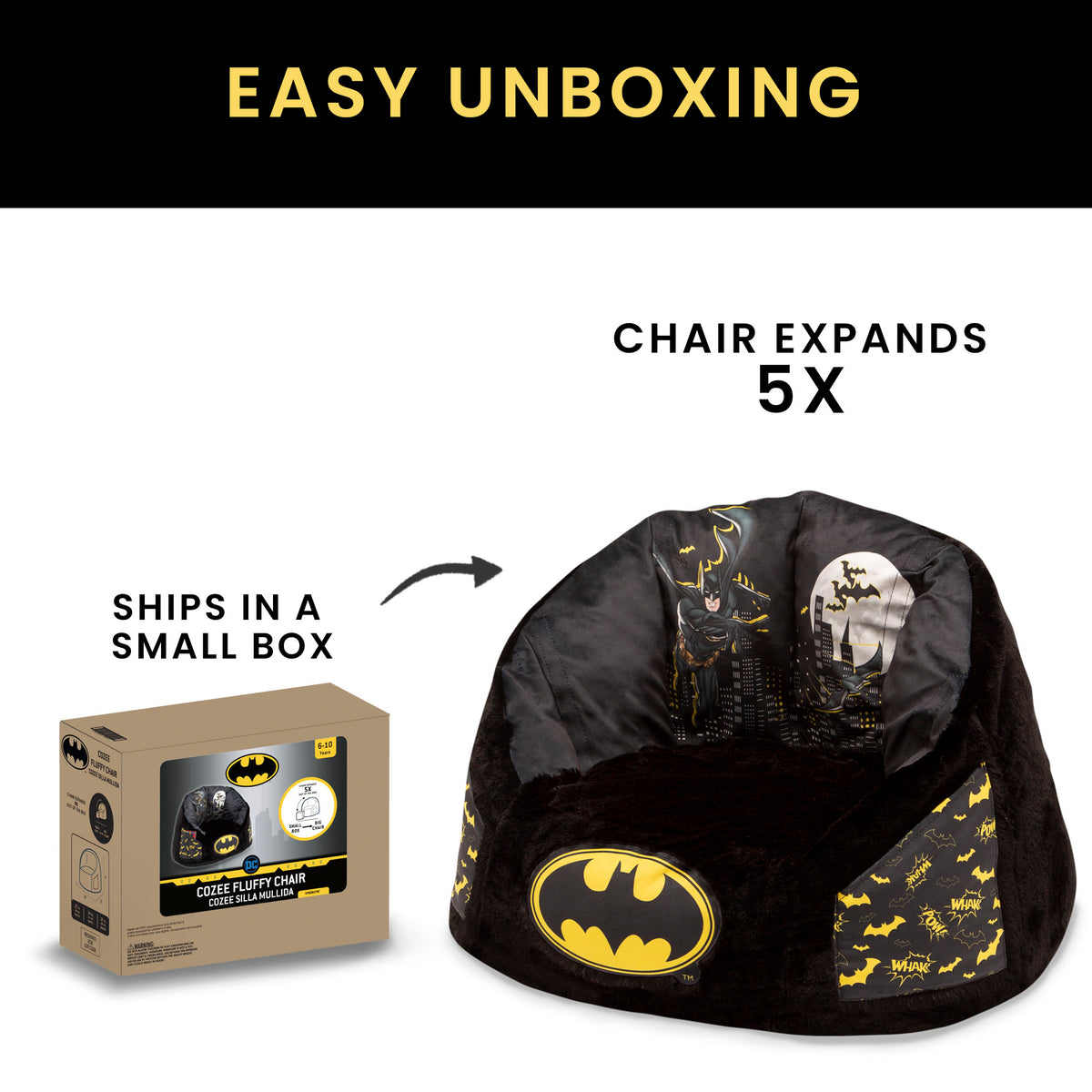 Delta Batman Kids Fluffy Upholstered Chair | Ages 2+