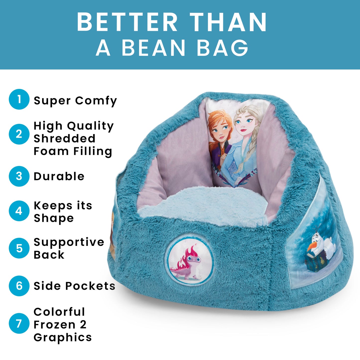 Delta Disney Frozen Kids Fluffy Upholstered Chair | Ages 2+