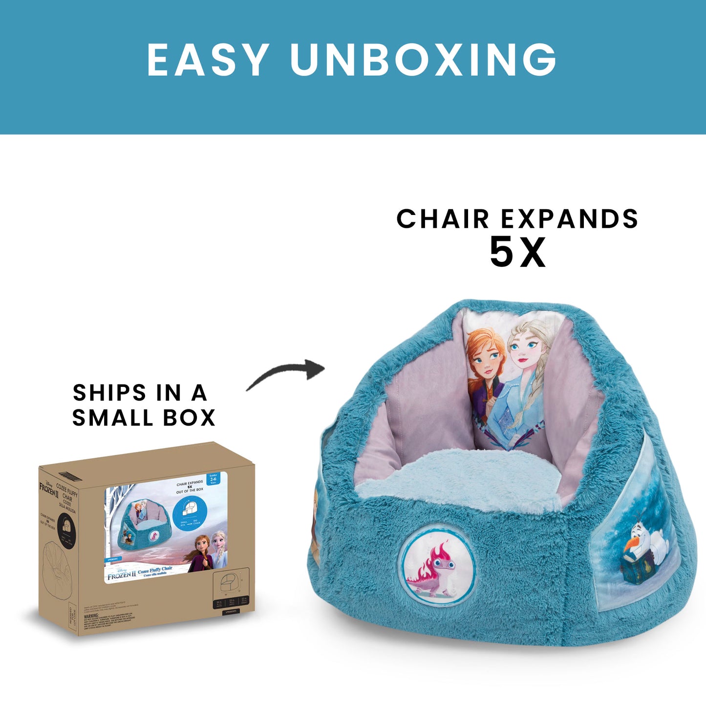 Delta Disney Frozen Kids Fluffy Upholstered Chair | Ages 2+