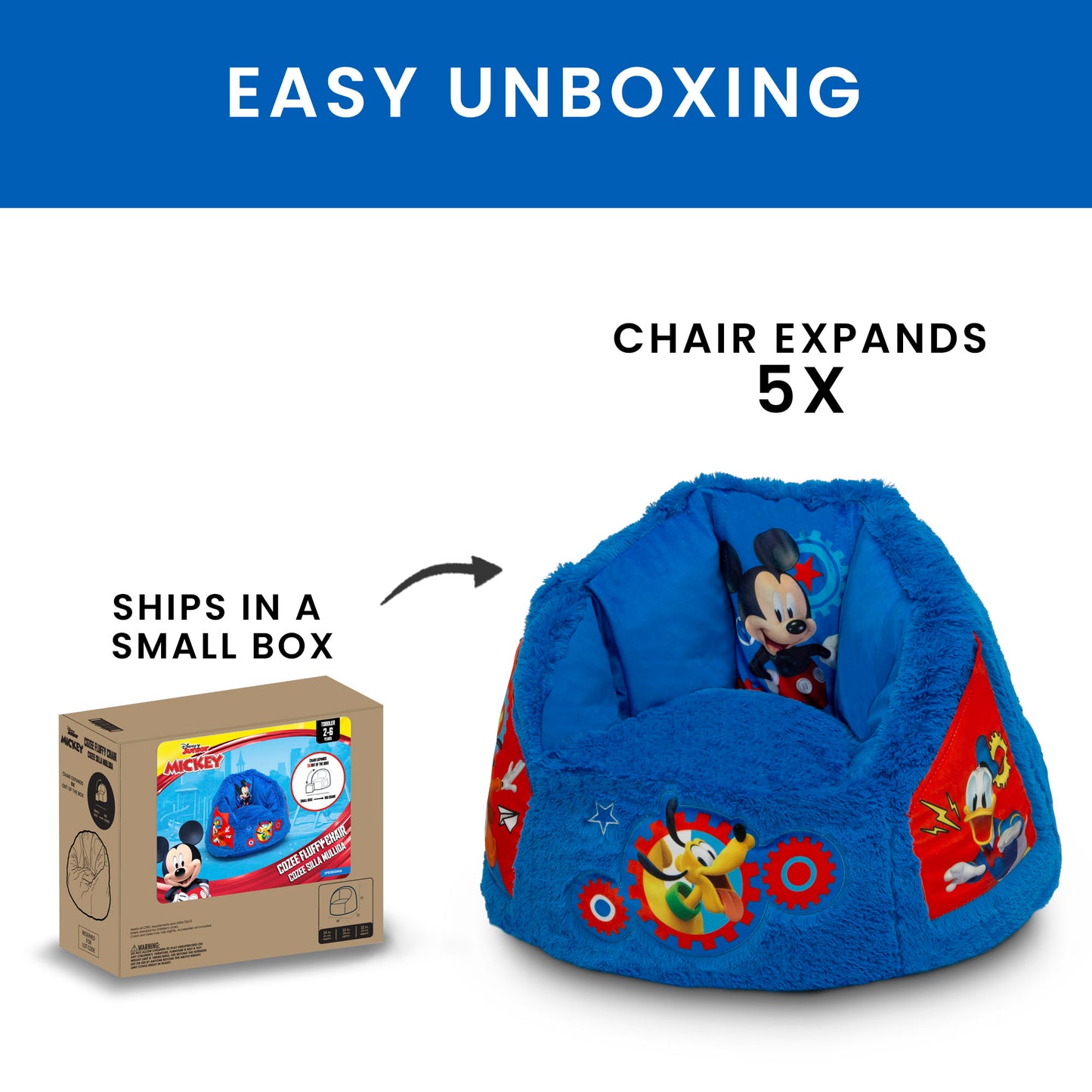 Delta Disney Mickey Mouse Kids Fluffy Upholstered Chair | Ages 2+