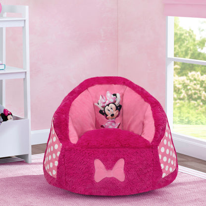 Delta Disney Minnie Mouse Kids Fluffy Upholstered Chair | Ages 2+