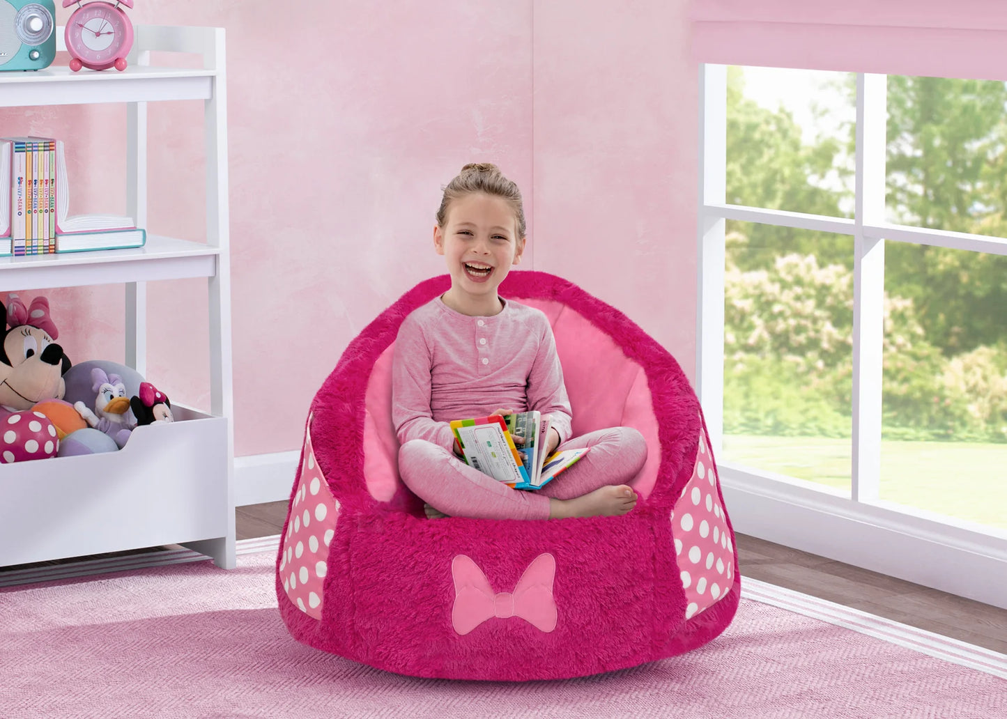 Delta Disney Minnie Mouse Kids Fluffy Upholstered Chair | Ages 2+