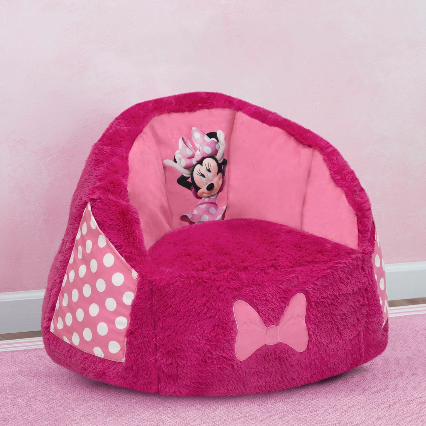 Delta Disney Minnie Mouse Kids Fluffy Upholstered Chair | Ages 2+