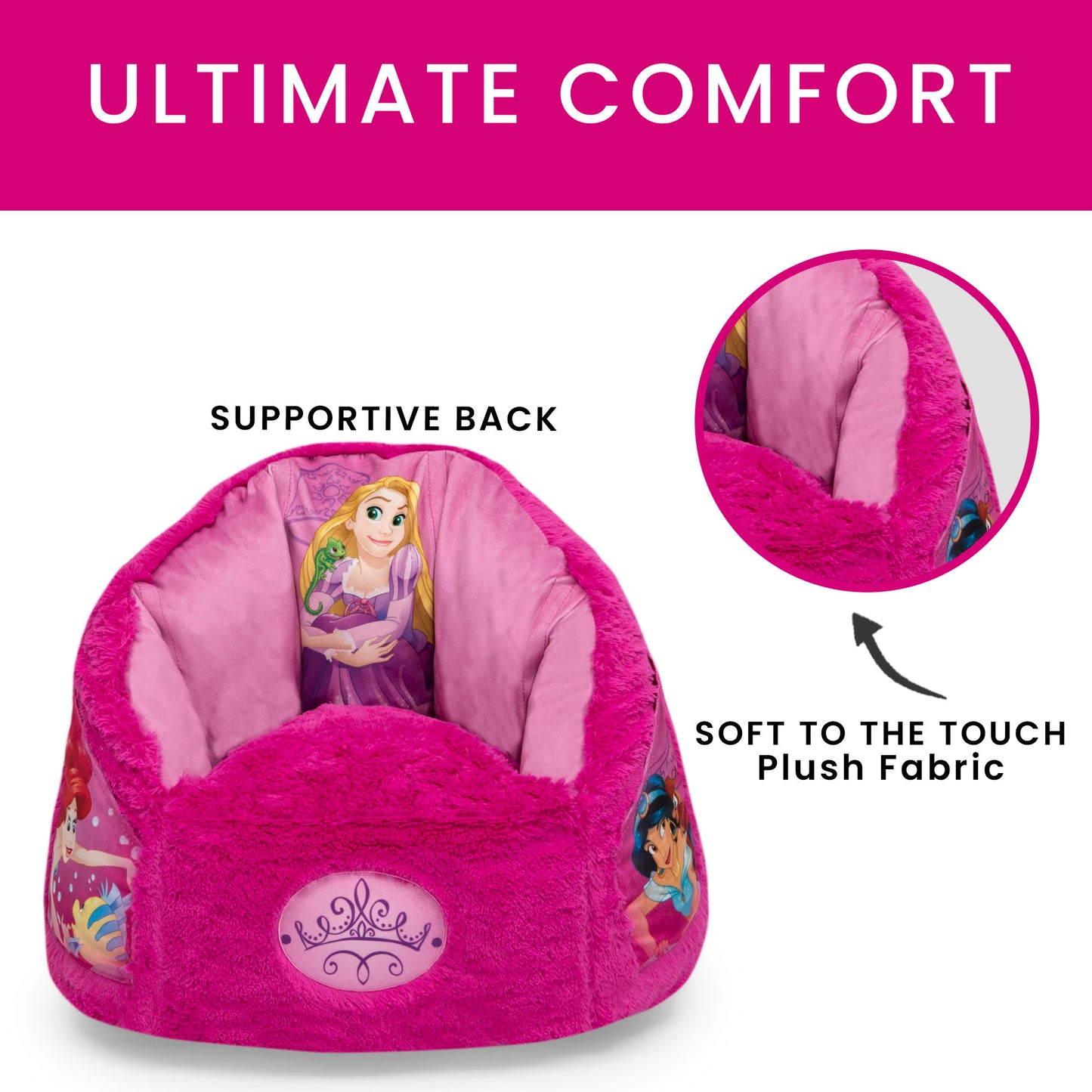 Delta Disney Princess Kids Fluffy Upholstered Chair | Ages 2+
