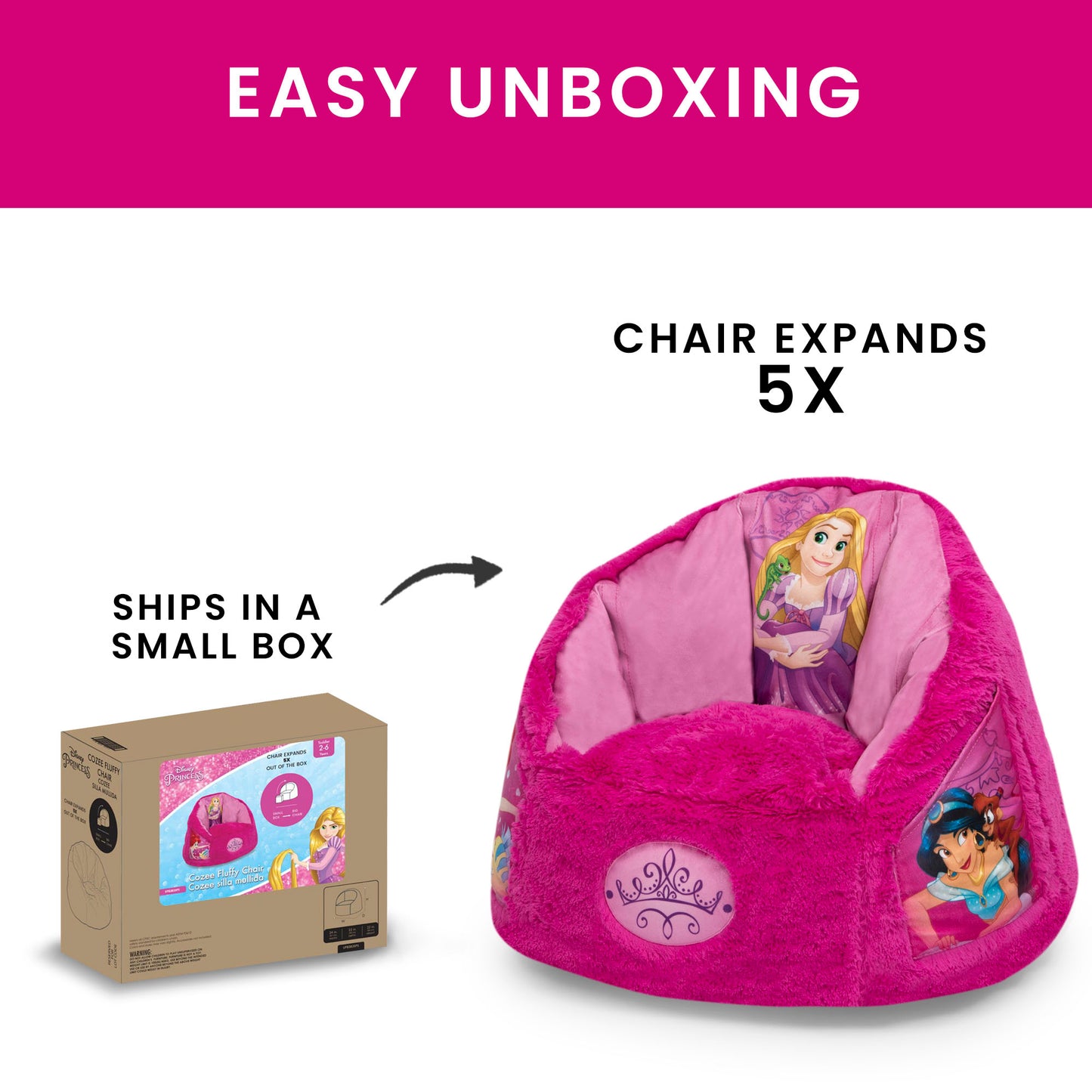 Delta Disney Princess Kids Fluffy Upholstered Chair | Ages 2+
