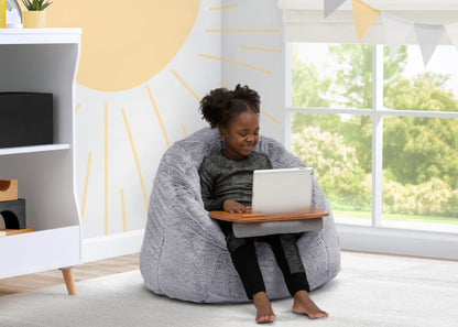 Delta Kids Fluffy Upholstered Chair & Bamboo Lap Desk Set | Ages 2+