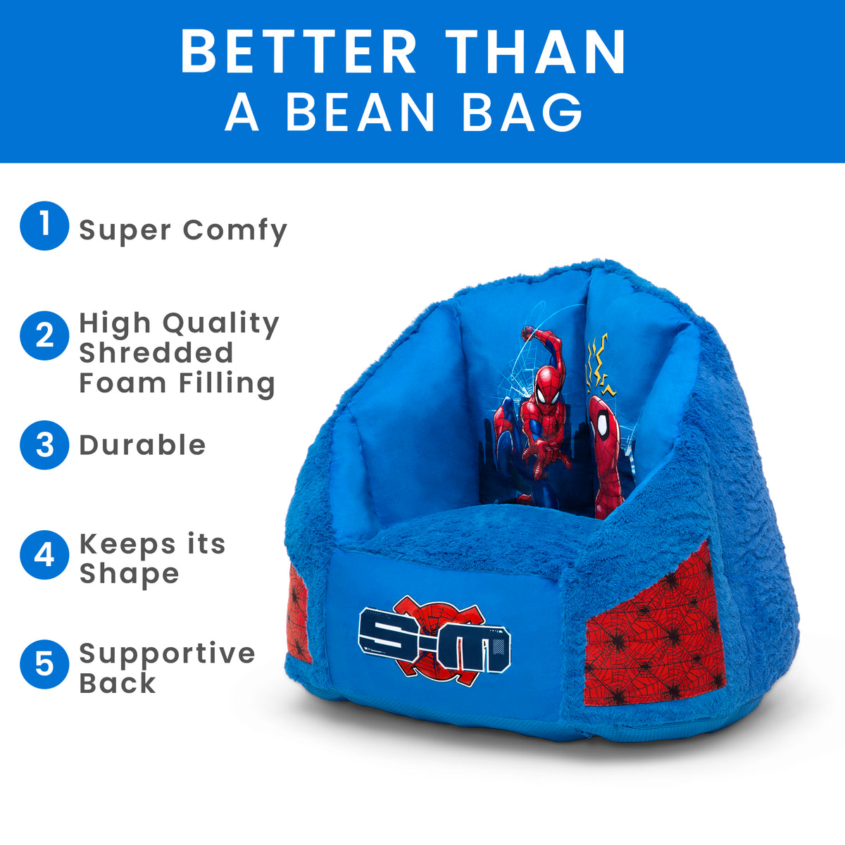 Delta Spider-Man Kids Fluffy Upholstered Chair | Ages 2+
