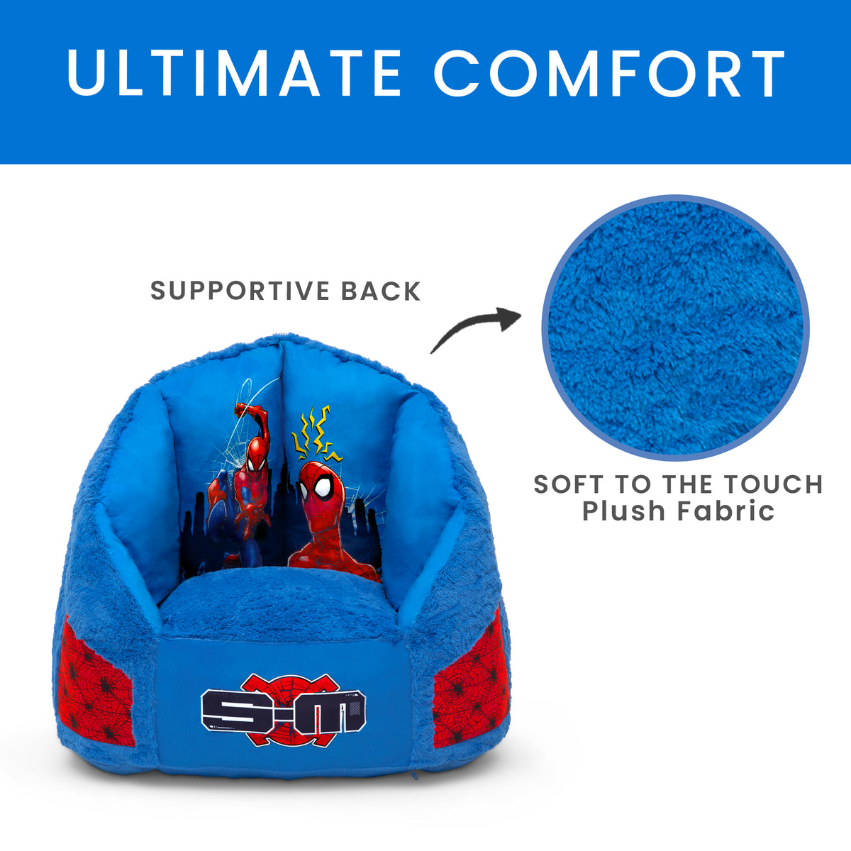 Delta Spider-Man Kids Fluffy Upholstered Chair | Ages 2+