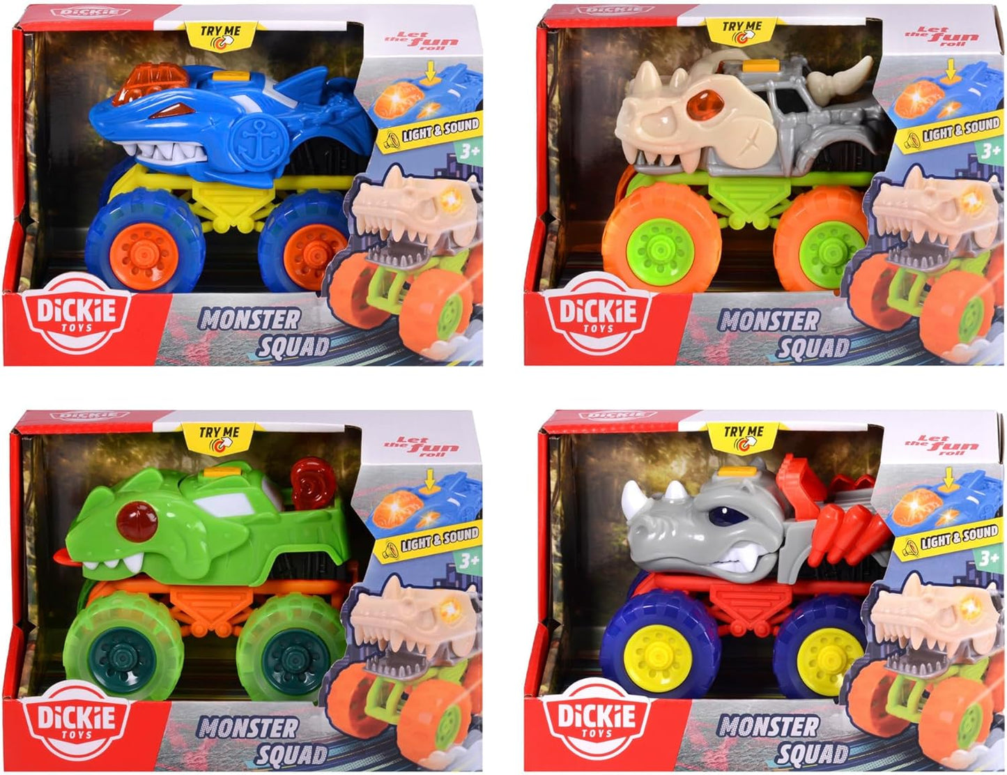 Dickie Toys Monster Squad Car Toy Bundle