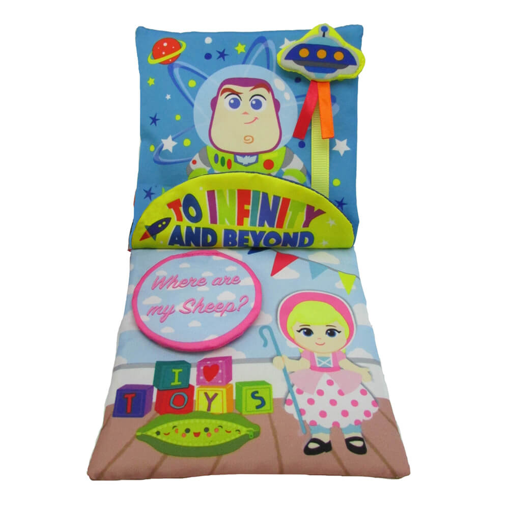 Disney Baby Toy Story Soft Book — Cloth Activity Book with Teether Ring