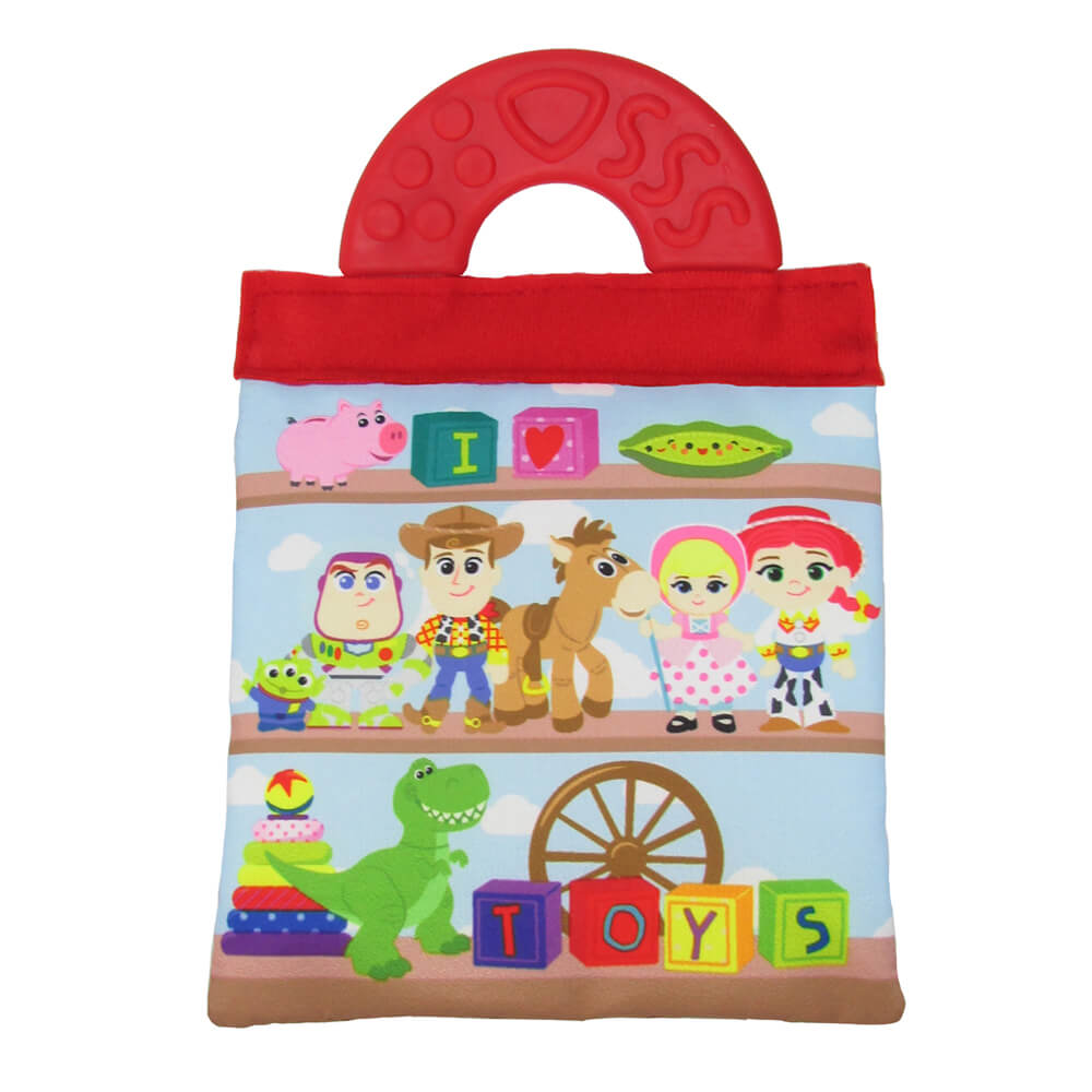 Disney Baby Toy Story Soft Book — Cloth Activity Book with Teether Ring