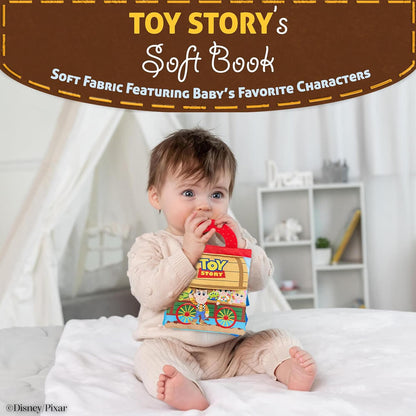 Disney Baby Toy Story Soft Book — Cloth Activity Book with Teether Ring