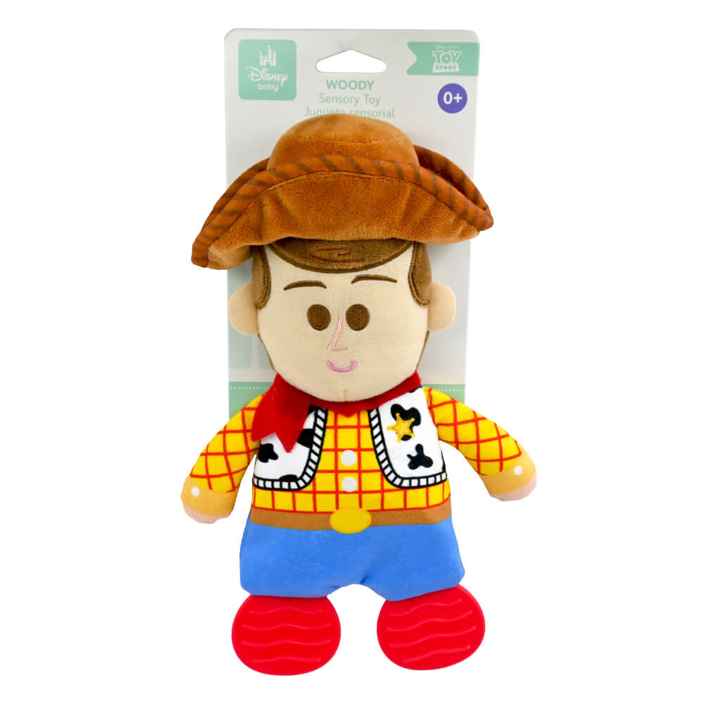 Disney Baby Toy Story Woody Sensory Blankie — plush cowboy comforter with 16 teether feet, front view