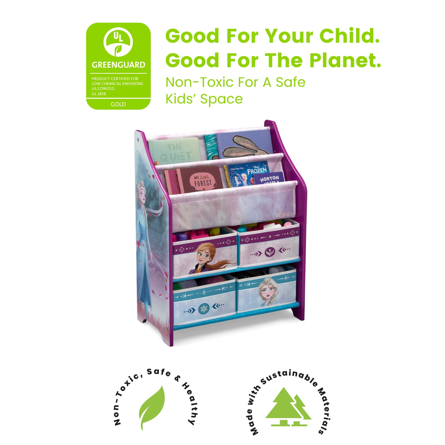 Disney Frozen Toy and Book Organizer | Kids Storage Shelf