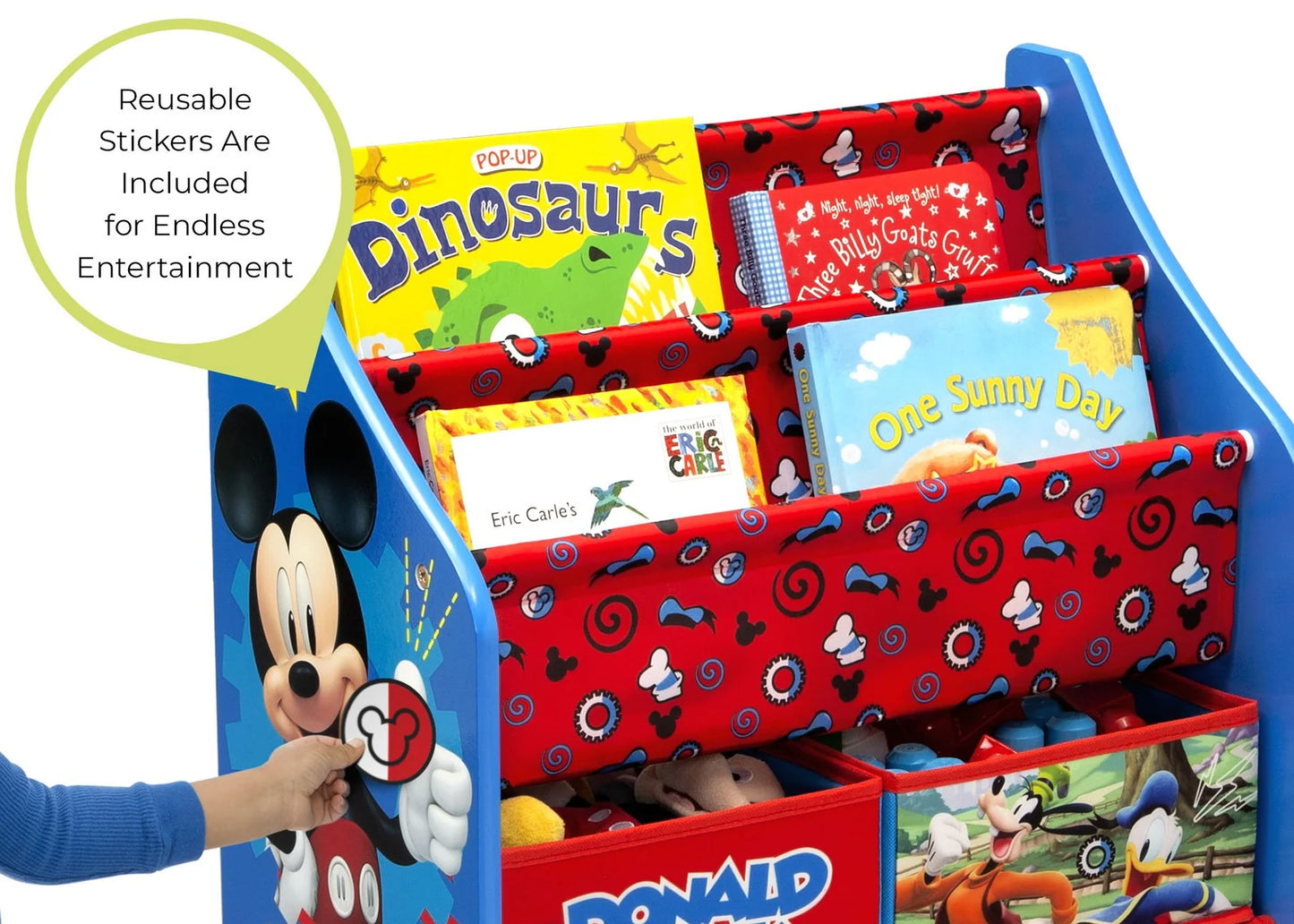 Disney Mickey Mouse Toy and Book Organizer | Kids Storage Shelf