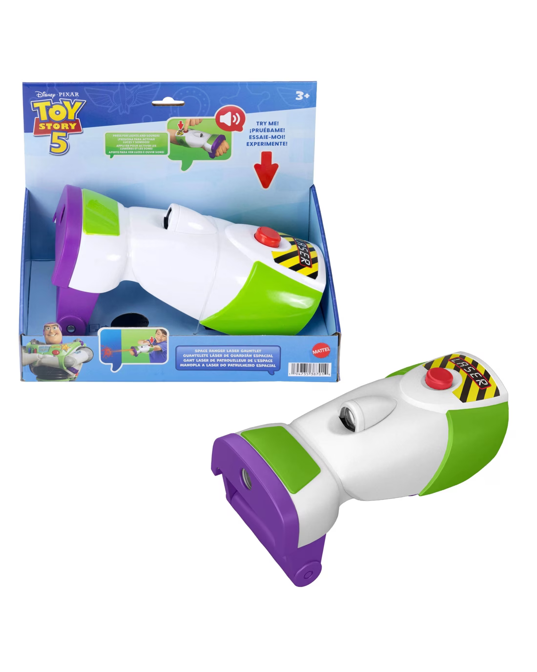 Toy Story 5 Buzz Lightyear Space Ranger Laser Gauntlet — front view of the wearable roleplay toy