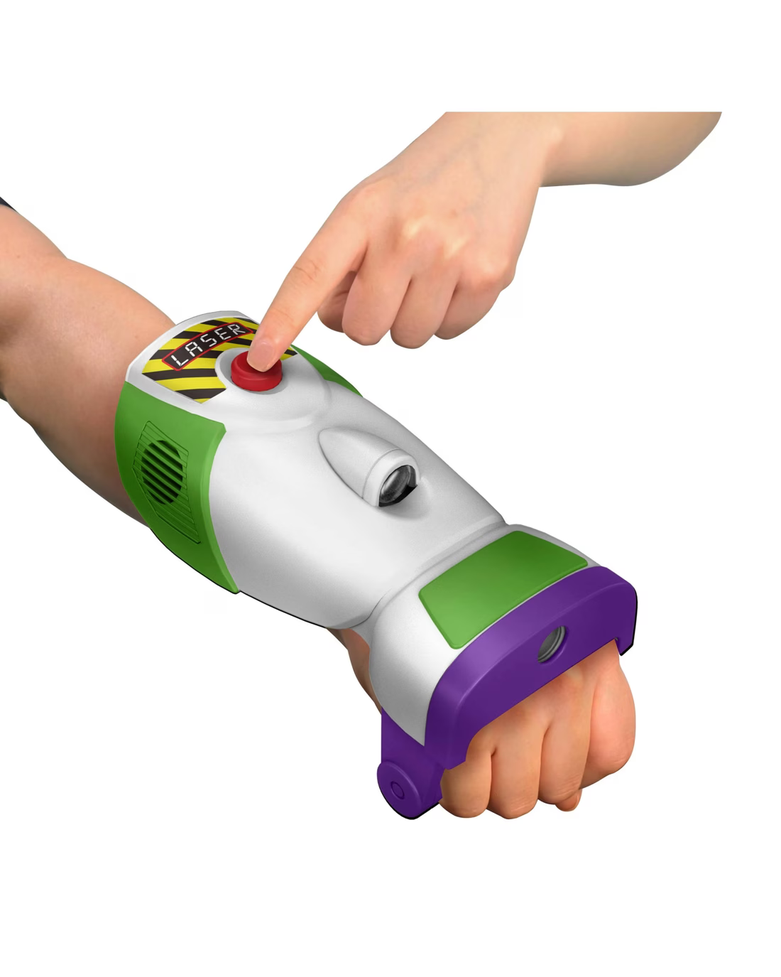 Toy Story 5 Buzz Lightyear Laser Gauntlet — angled view showing button controls and strap